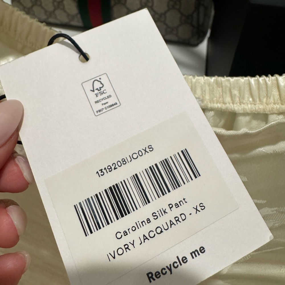 Reformation Carolina Ivory Jacquard Silk Set - Picture 4 of 5